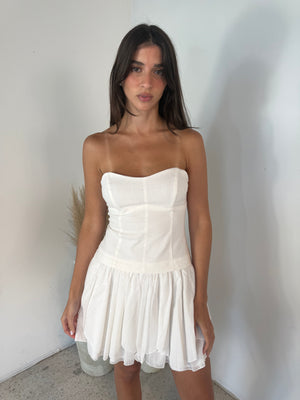 Asymmetrical Hem Bandeau Dress