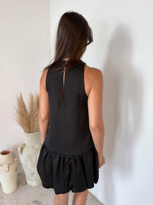 Hammered Satin Bubble Dress