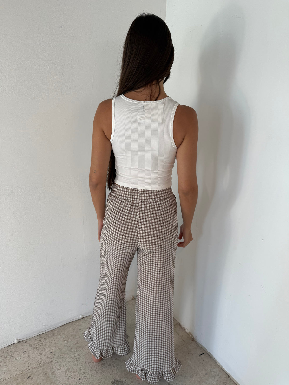 Gingham Ruffle Pants