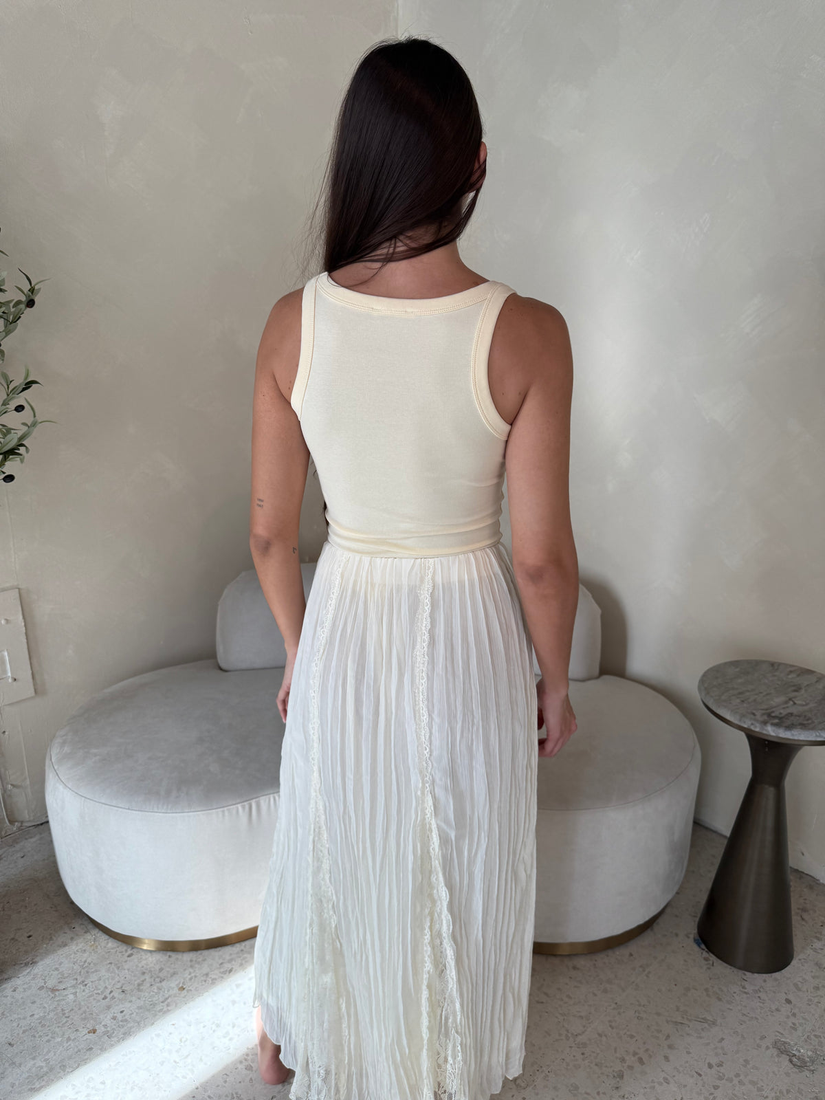Ivory Lace Maxi Skirt