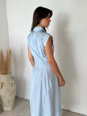 Sky Blue Buttondown Dress