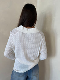 Ivory Textured LS Top