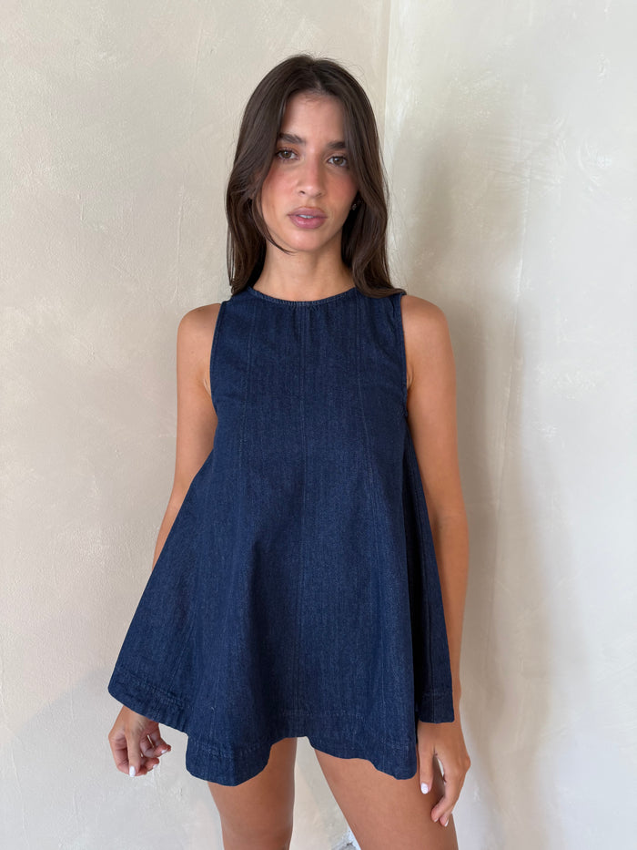 Dark Denim Top & Short Set