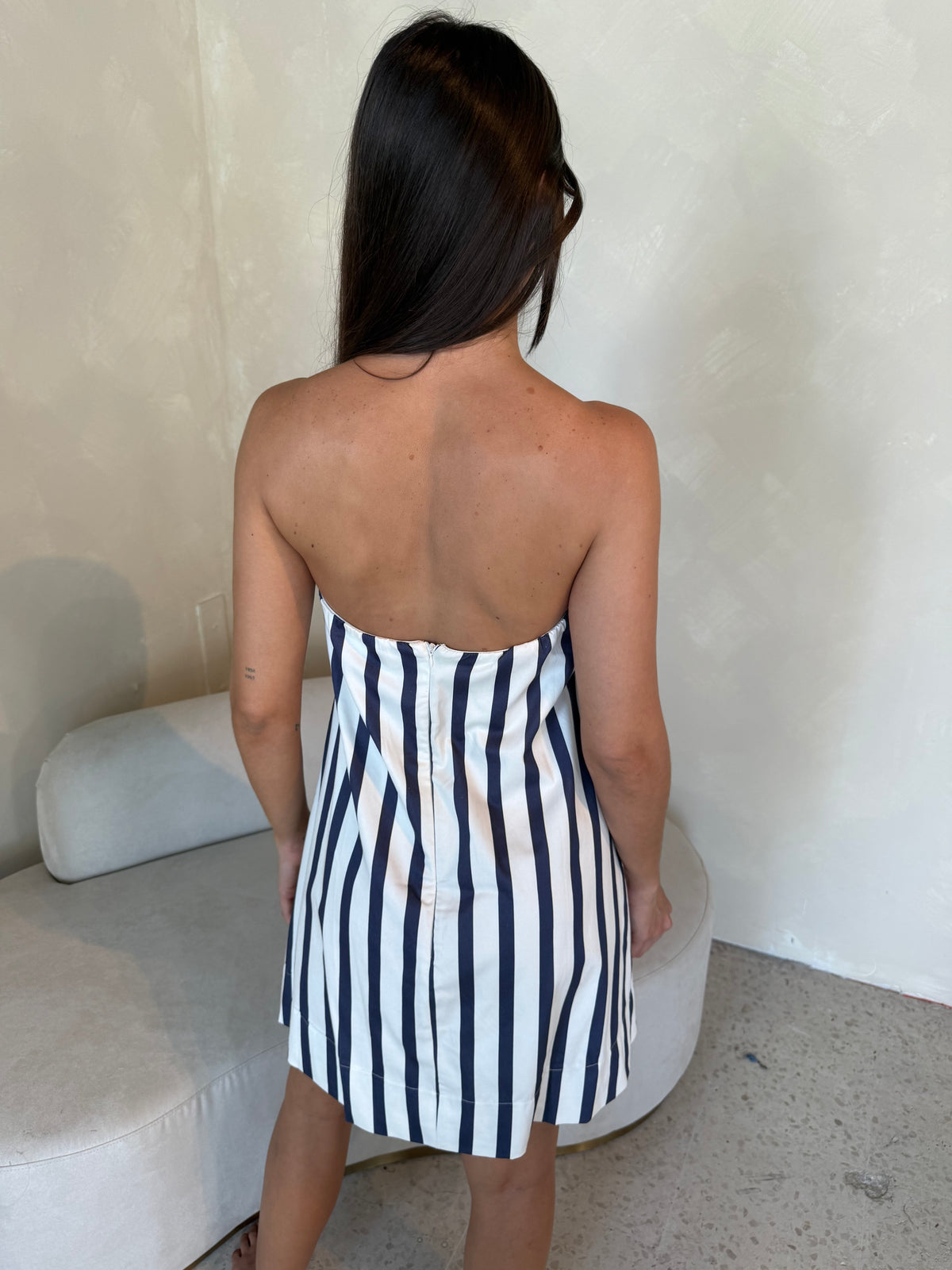 Navy Stripe Tube Dress