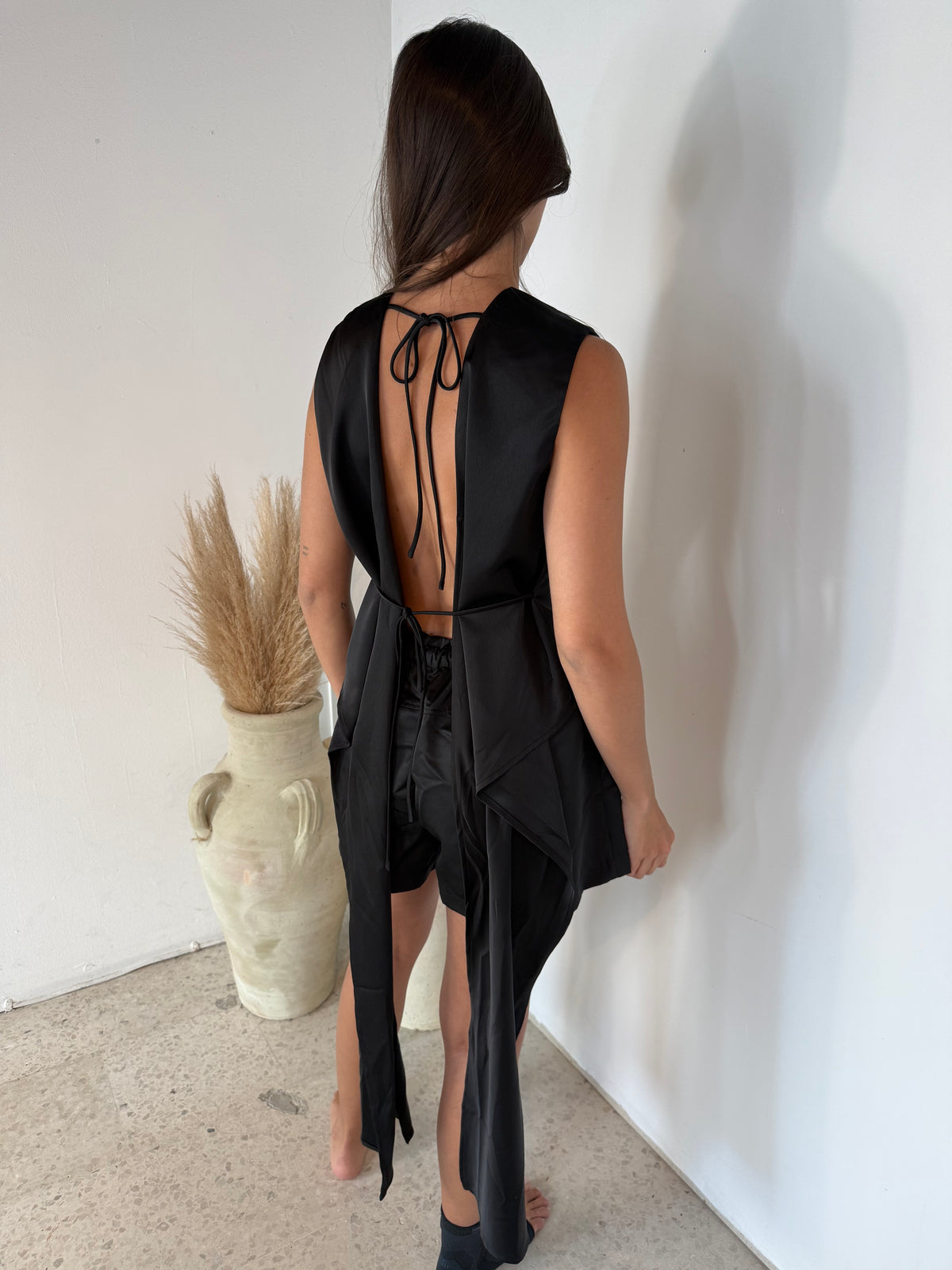 Black Satin Short