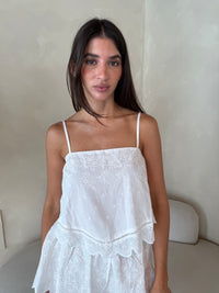 White Eyelet Skort Set