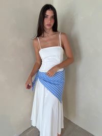White Maxi Scarf Tie Dress