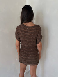 Brown Knit Cover Up Dress