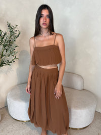 Petal Layer Crop Top & Skirt Set