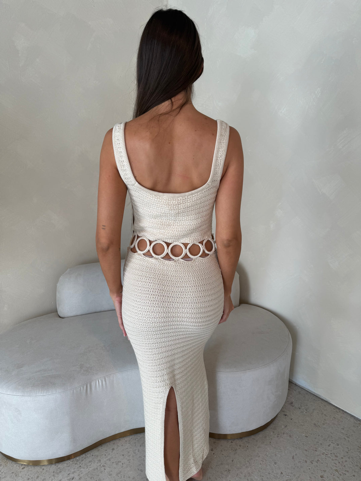 Cream Crochet Dress