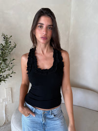 Black Ruffle Tank