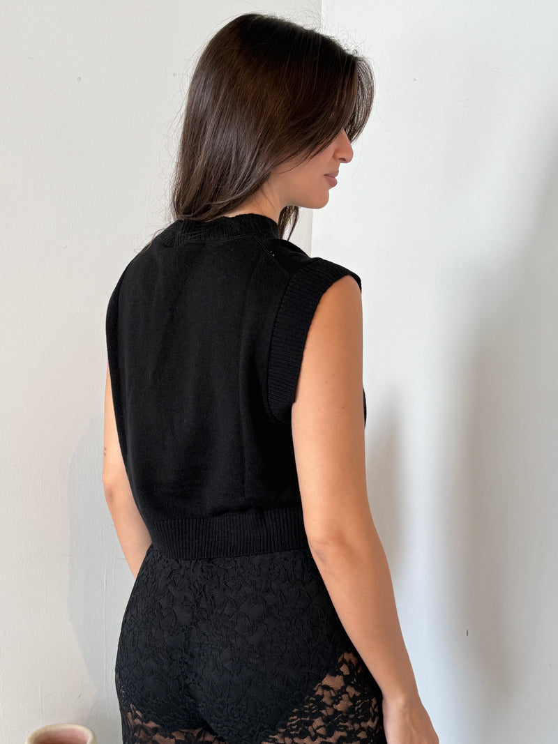 Round Neck Knitted Vest Top