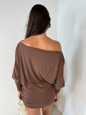 Brown LS Mini Dress