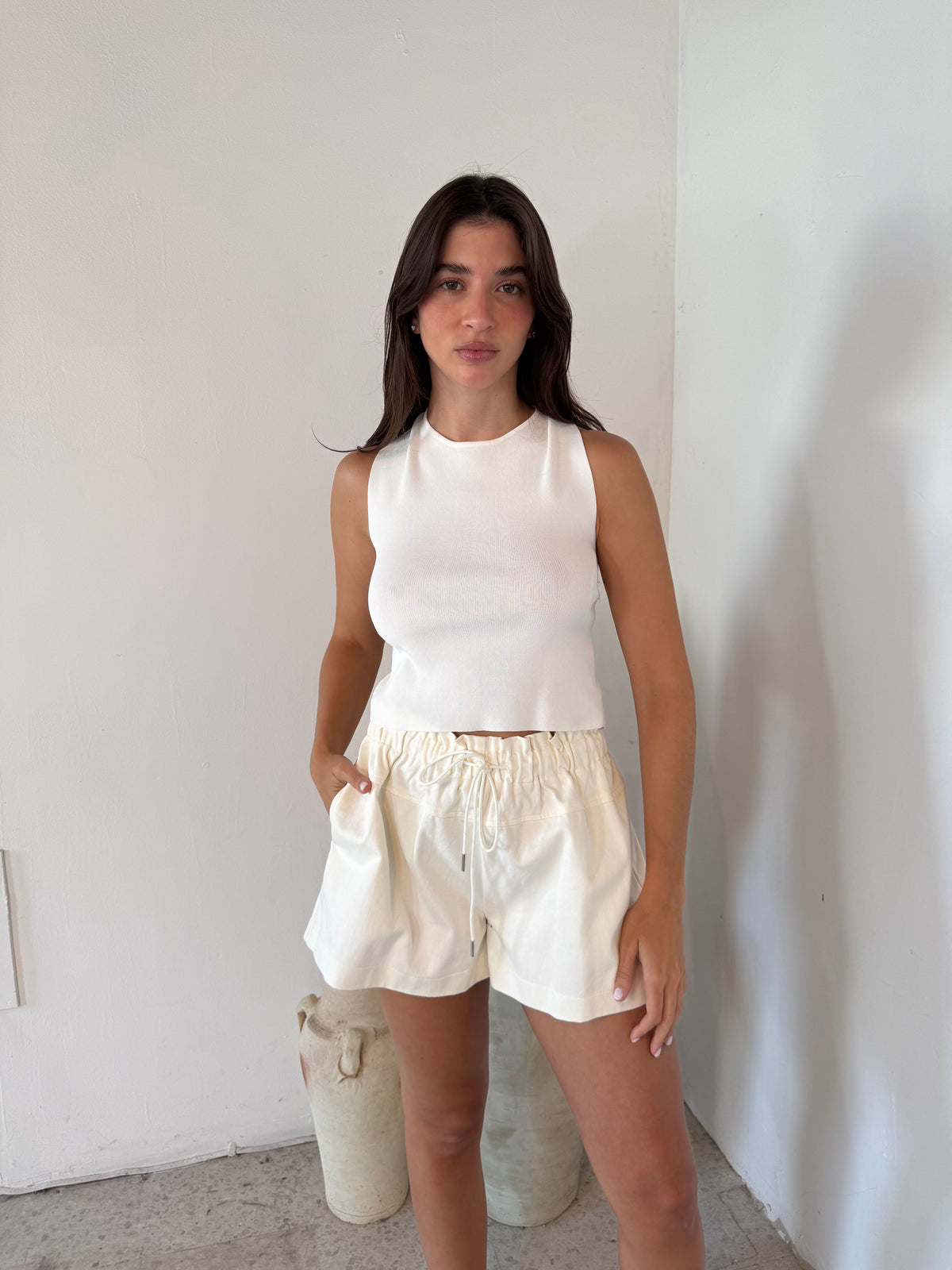 High Waisted Drawstring Shorts