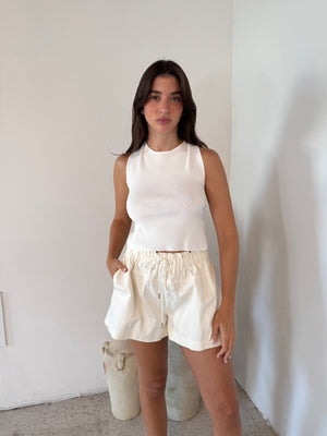 High Waisted Drawstring Shorts