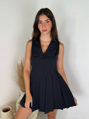 Navy Collar Mini Dress