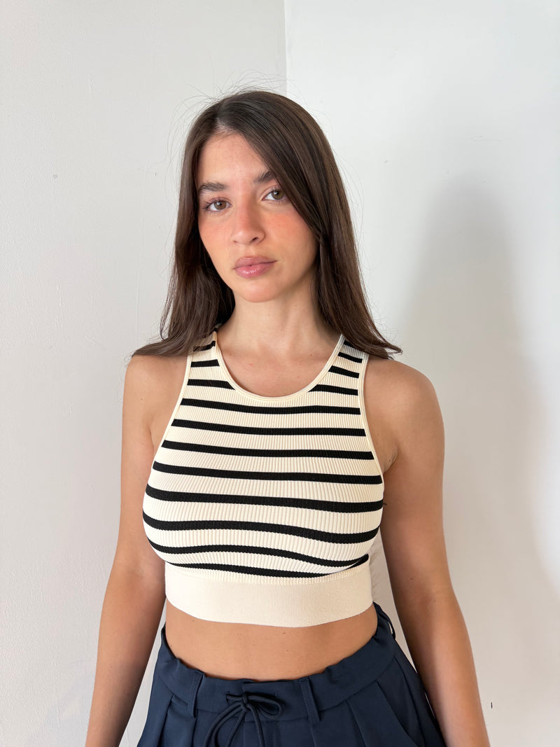 Striped Crop Tank Seamless