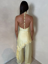 Satin Lace Halter Jumpsuit