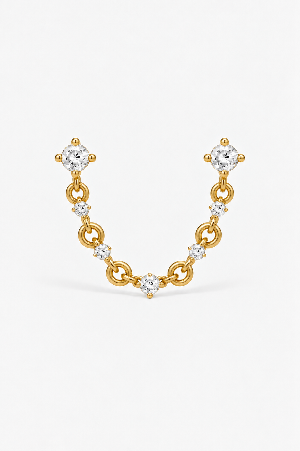 STONE DRAPE CHAIN EARRING