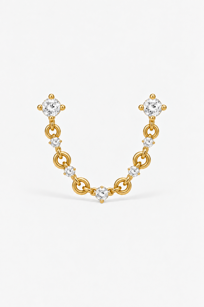 STONE DRAPE CHAIN EARRING