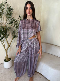 Plaid Top & Pant Set