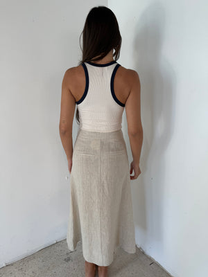 Linen Midi Skirt