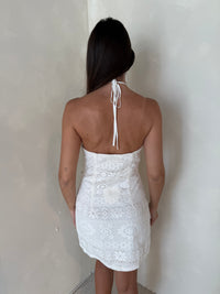 Ivory Floral Crochet Mini Dress