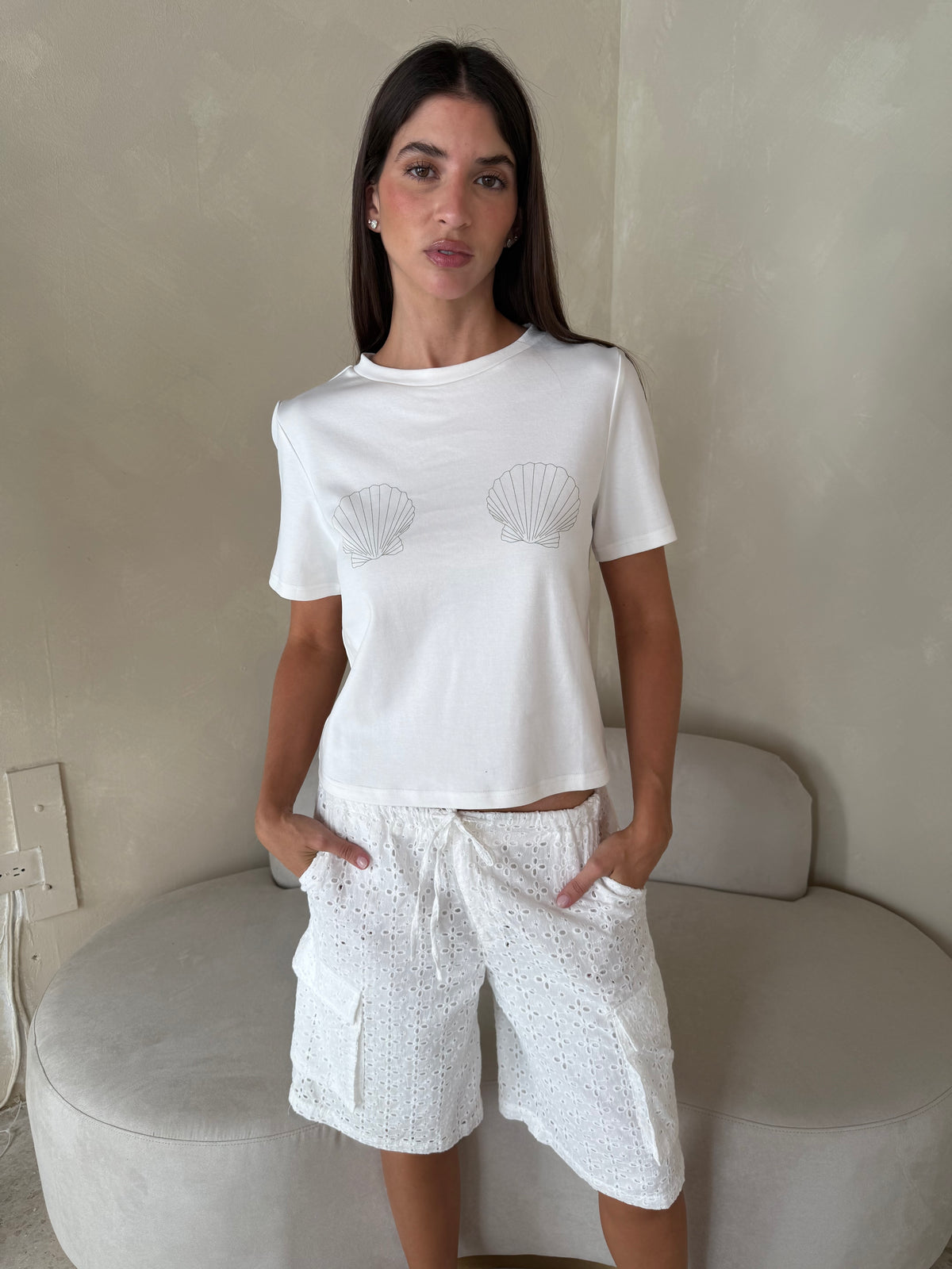 Eyelet Pants