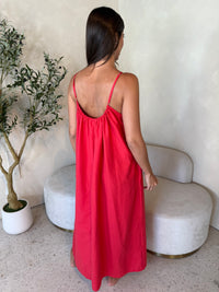 Red Strappy Maxi Dress
