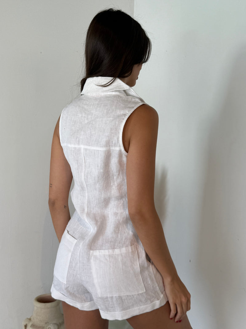 Linen Zip Romper