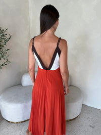 Beaded Pleated Midi Dress