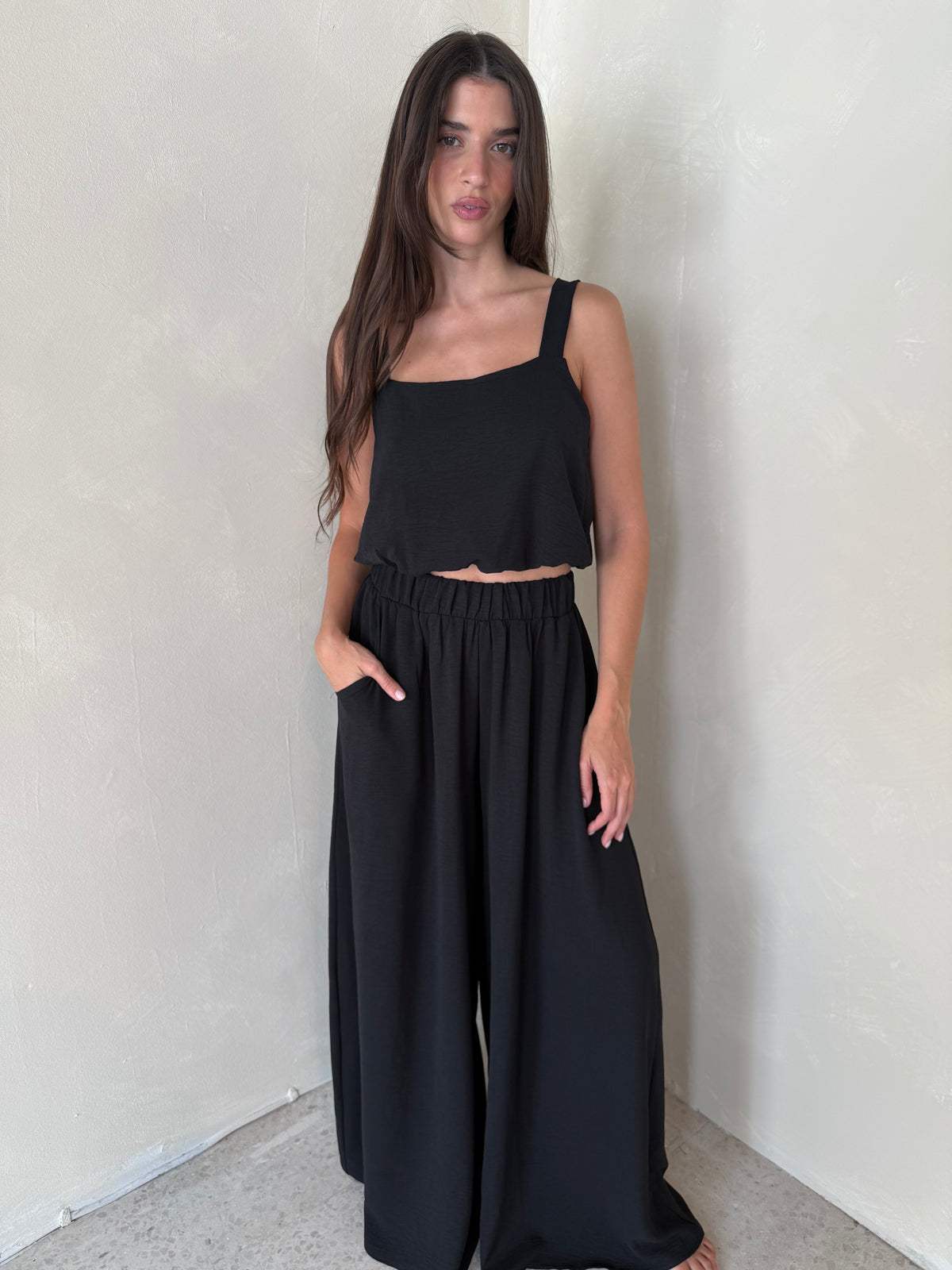 Black Bubble Top & Pant Set