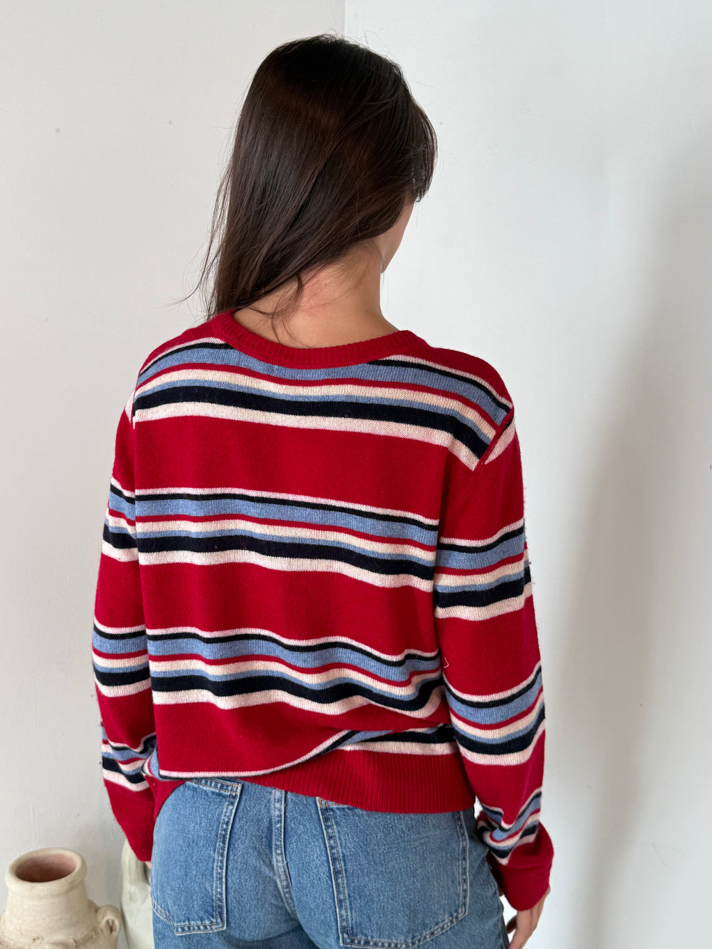Red Stripe Sweater Top
