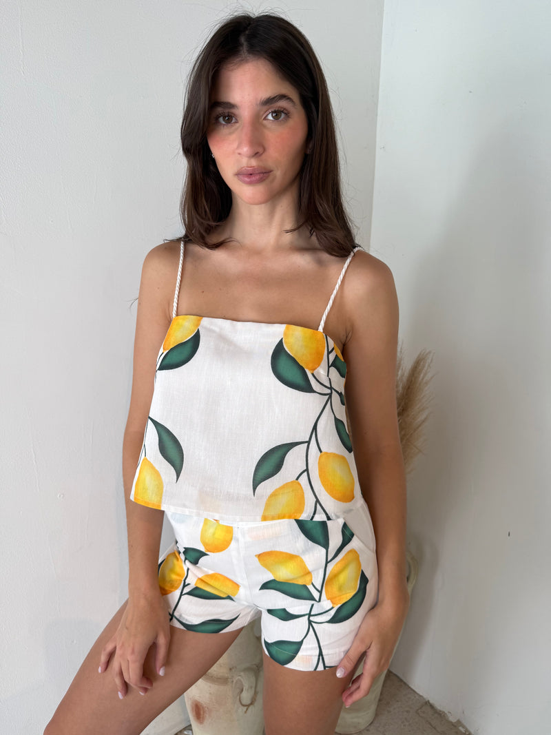 Lemon Tie Top & Short Set