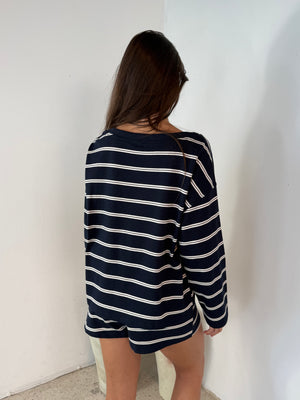 Navy LS Top & Short Set