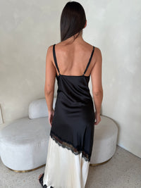 Satin Lace Strappy Dress