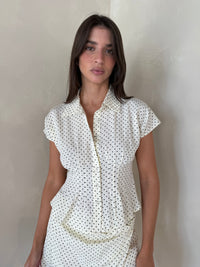 Polka Button Down Top & Skort Set