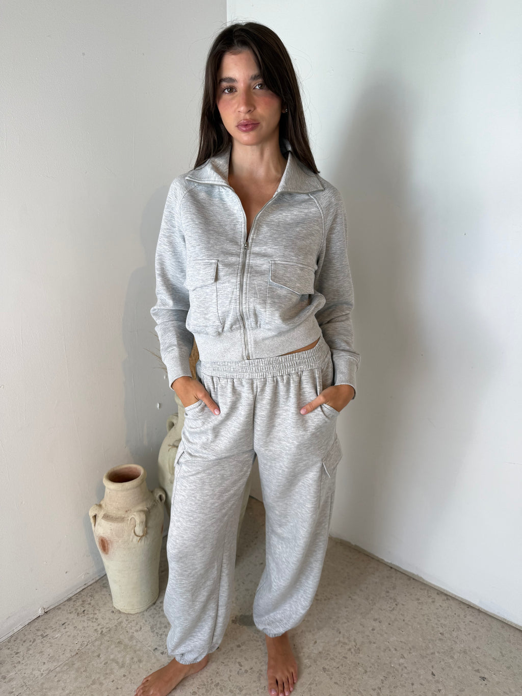 Grey Melange Lounge Set