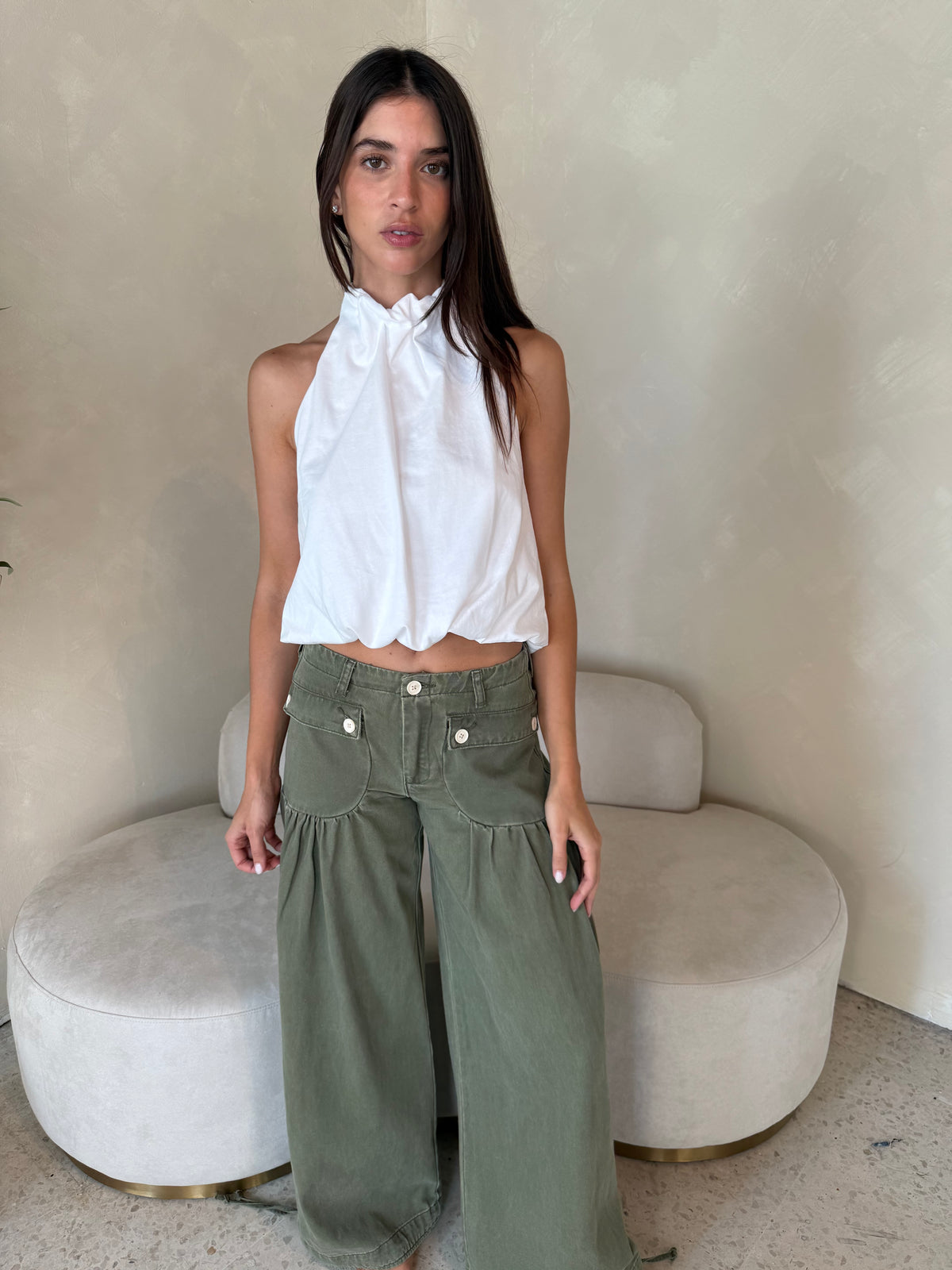 Balloon Drawstring Jeans