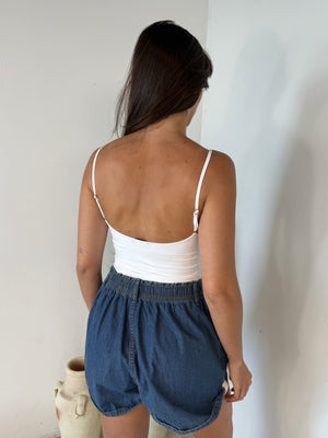 Denim Drawstring Short