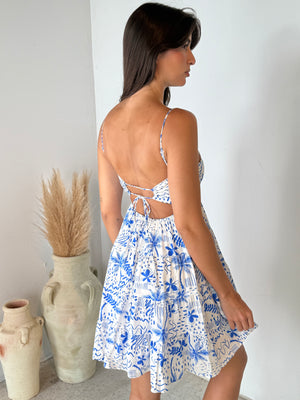 Printed Bustier Mini Dress