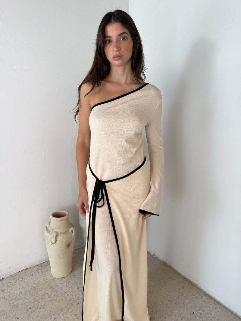One Shoulder Natural Dress