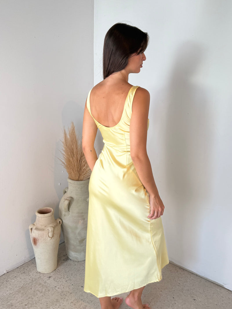 Satin Keyhole Maxi Dress