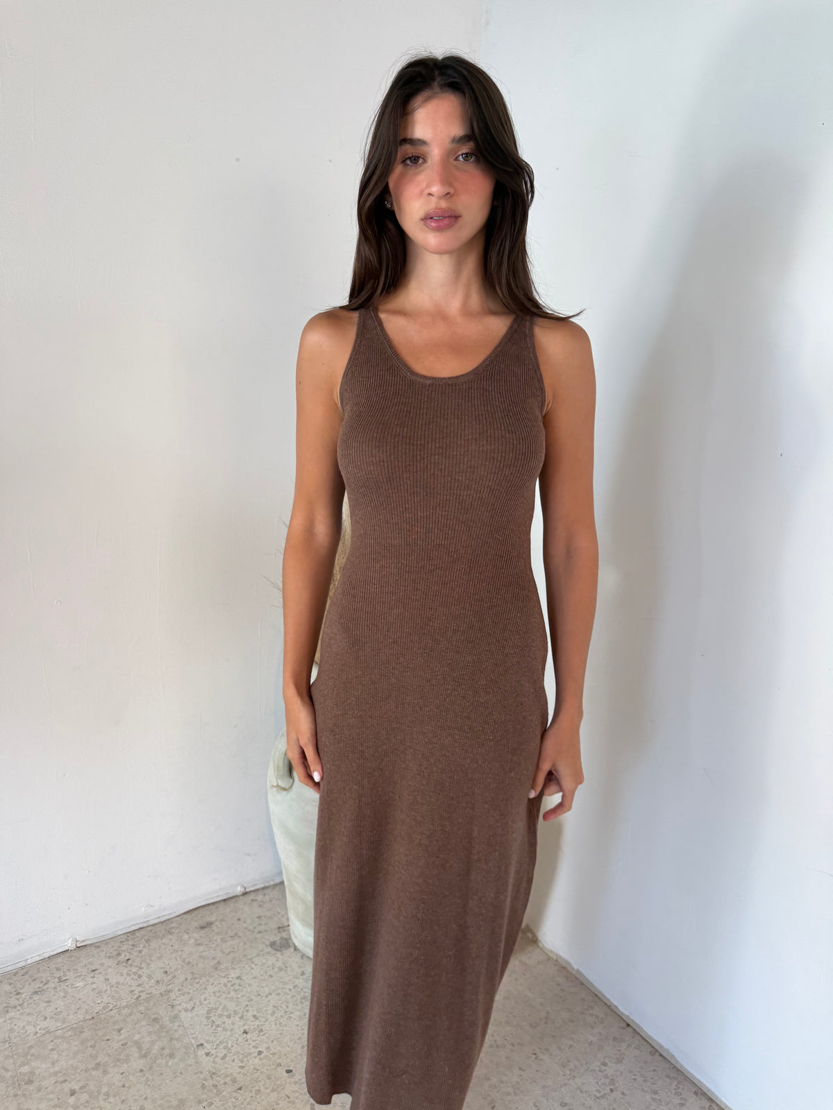 Fuzzy Solid Tank Dress