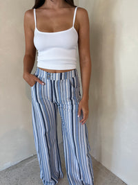 Striped Denim Pants