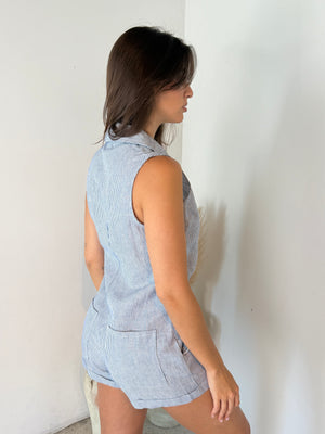 Stripe Linen Romper
