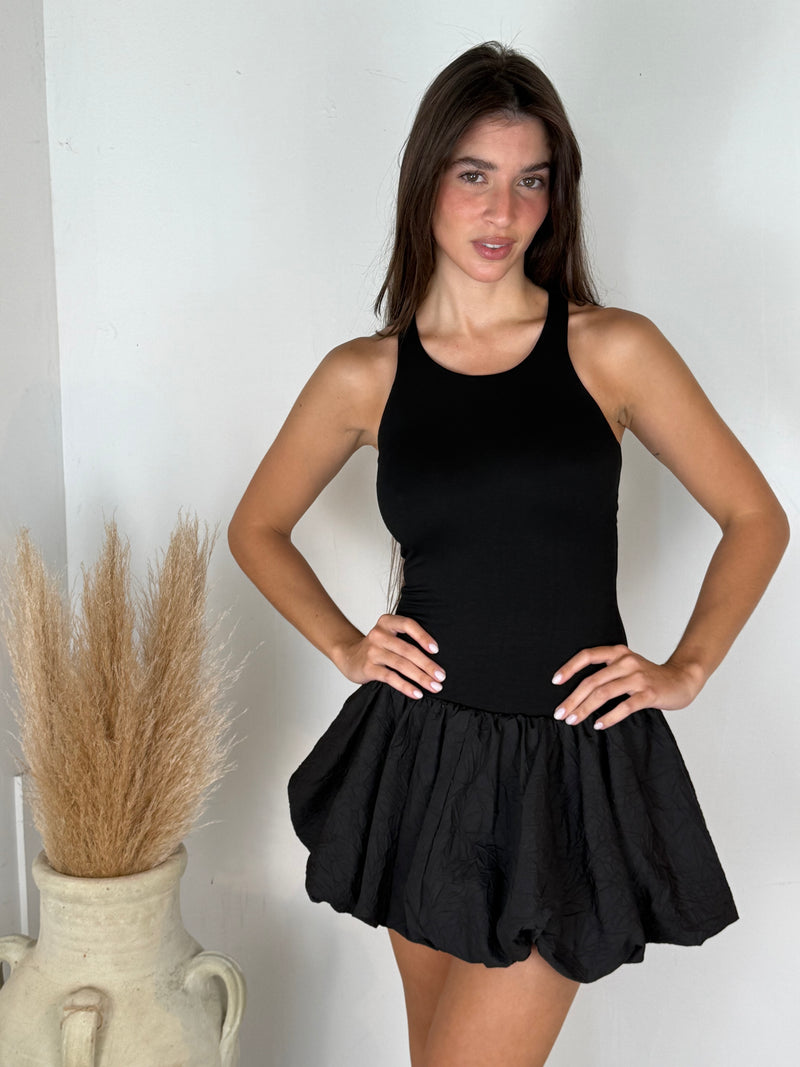 Bubble Hem Mini Dress