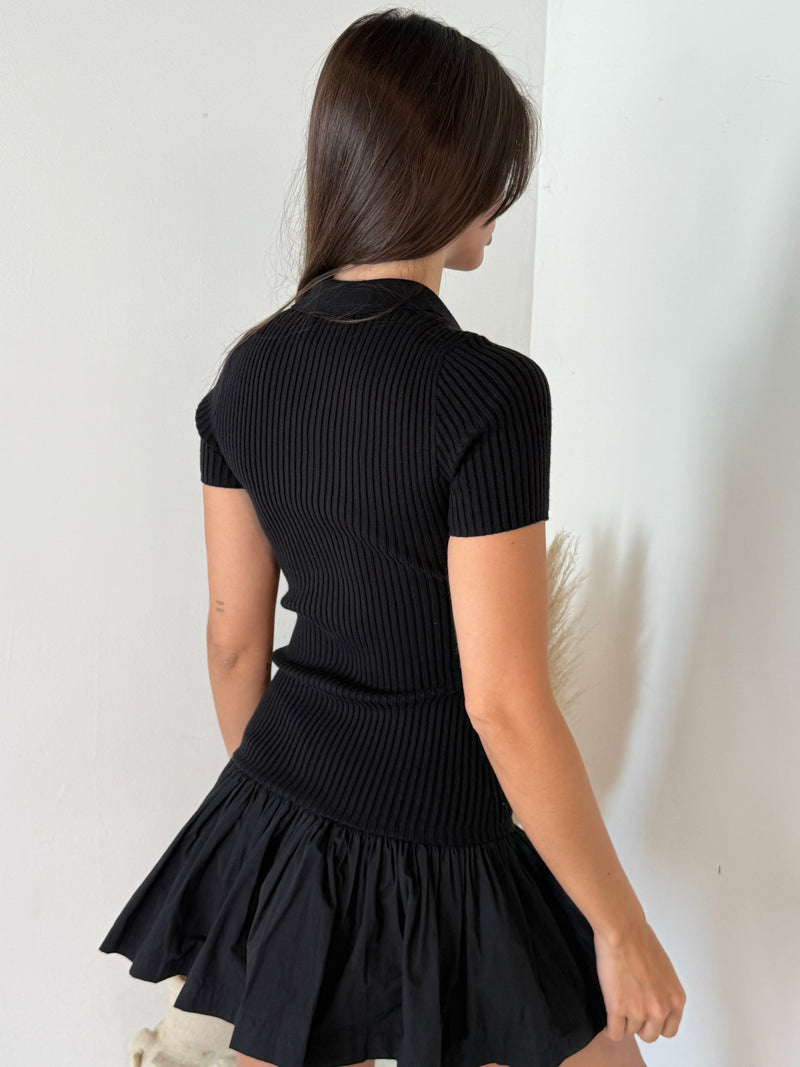 Ribbed Collar Dress