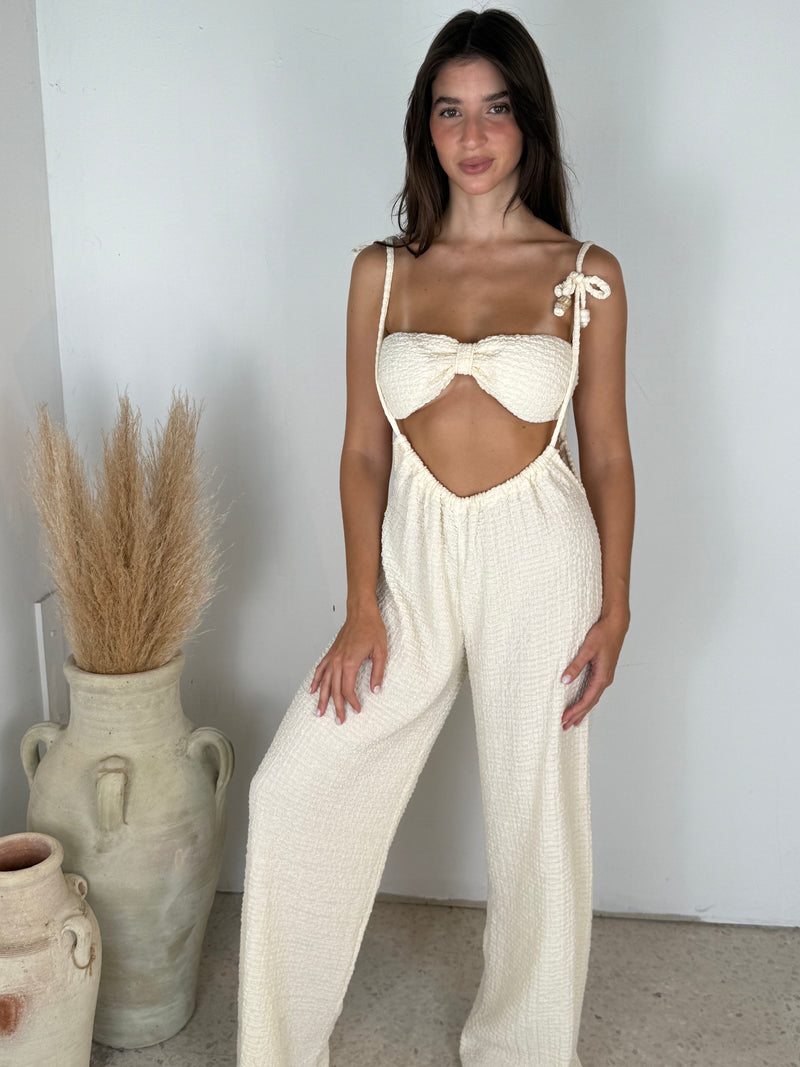 Textured Tube & Jumpsuit Set