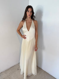 Ivory Satin Strappy Dress